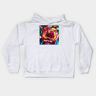 Stained Glass  Rose Kids Hoodie